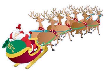 santa and his reindeers