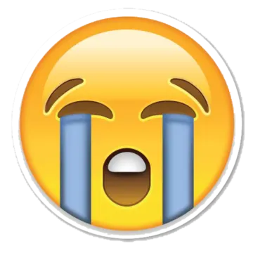 a smiley face with an open mouth