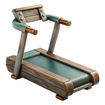 a wooden tread with a green seat