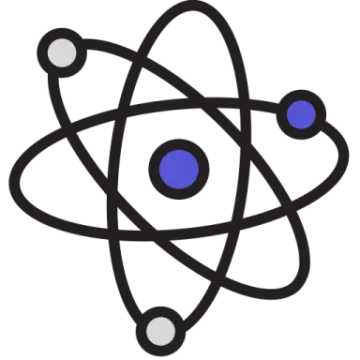 a black and white image of an atom