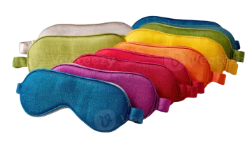 a set of five colorful eye masks