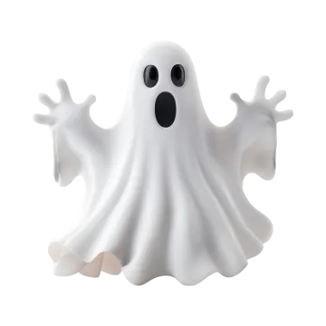 a white ghost is standing in the air