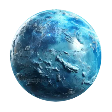a blue planet on a white background