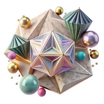 an image of a 3d object with many different shapes