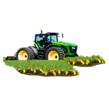 a tractor in the middle of a field