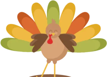 a cartoon turkey standing on top of a pot