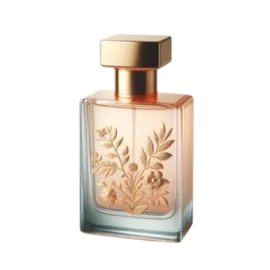 a bottle of perfume on a white background