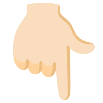 a hand pointing to the right