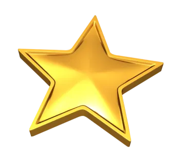 a gold star on a white background