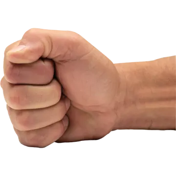 a man's fist is shown in this image