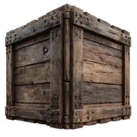 an old wooden box on a white background