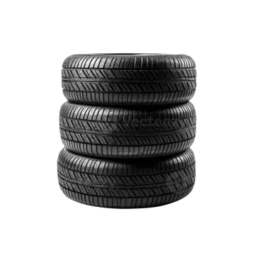 a stack of tires on a white background