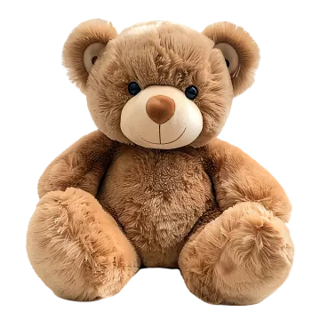 a teddy bear sitting on a white surface