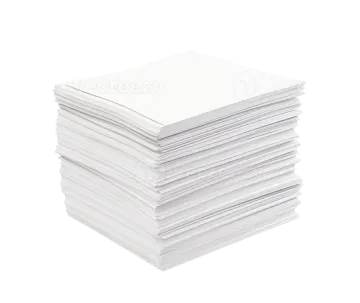a stack of white paper on a white background