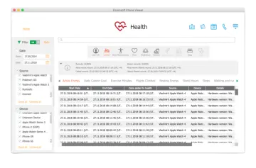 a screen shot of the health dashboard