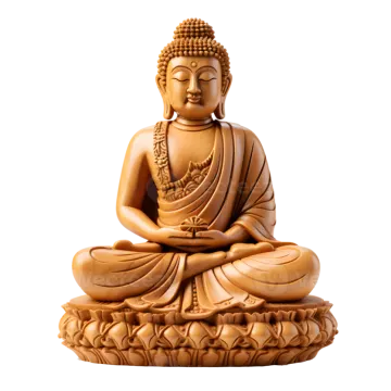 a buddha statue on a white background
