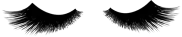 a pair of eyelashes on white background