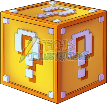 an orange cube with the letter f on it