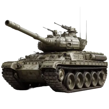 a military tank on a white background