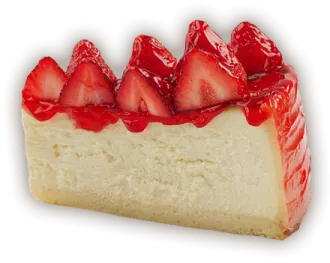 a piece of cheese cake with strawberries on top