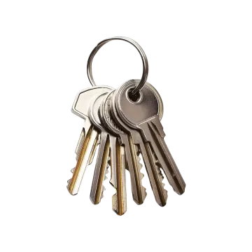 a bunch of keys on a white background