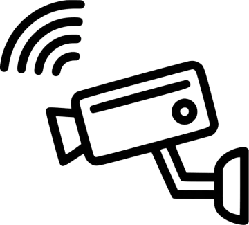 a black and white icon of a camera