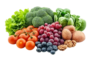 a variety of fruits, vegetables and nuts
