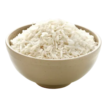 a bowl of rice on a white background