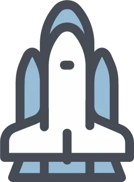a white and blue icon of a tombstone