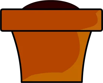 a brown flower pot with a white background