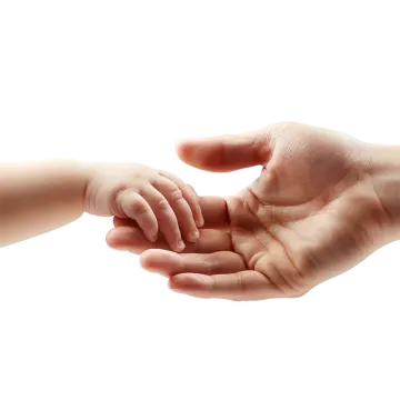 a person holding a small child's hand