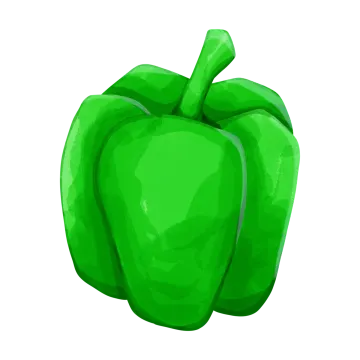a green pepper on a white background