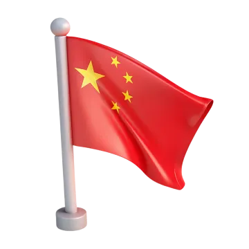 a chinese flag flying in the wind