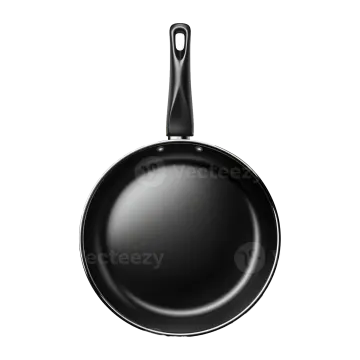 a black frying pan on a white background