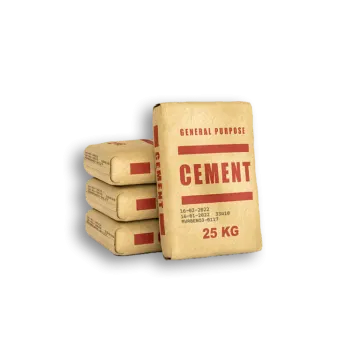 three bags of cement on a white background