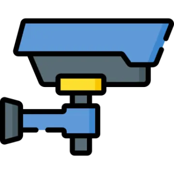 a surveillance camera on a white background