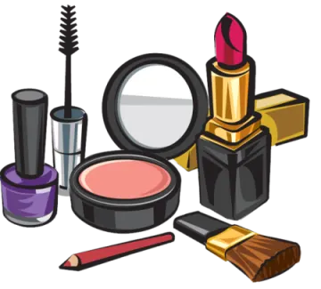 a set of cosmetics and makeup products