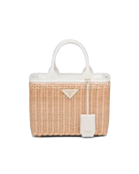the small wicker basket bag in white