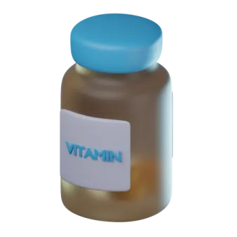 a bottle with the word vitamin on it