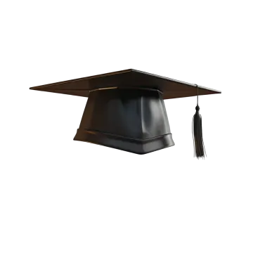 a graduation cap on a white background