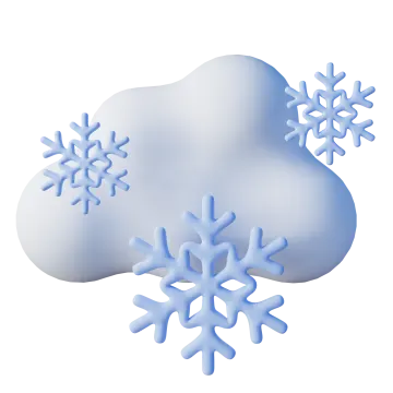 a cloud with snow flakes on it