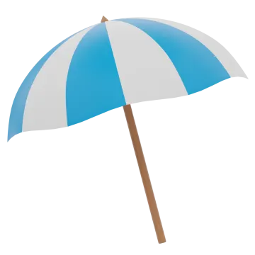 a blue and white umbrella