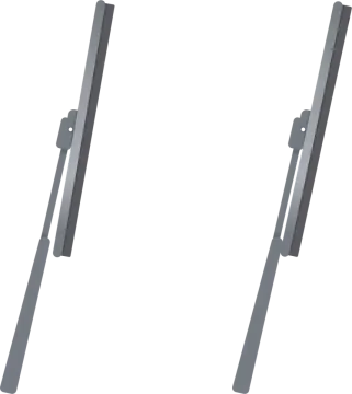 a pair of metal brackets on white background