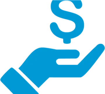 a hand holding a dollar sign