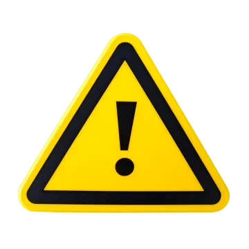 a yellow warning sign with a black and yellow triangle