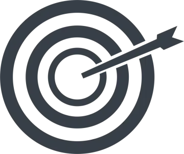 a dart hitting in the center of a target