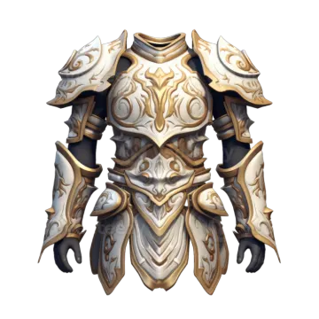 an image of a white and gold armor