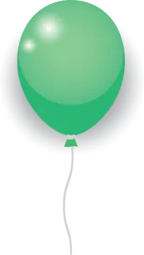 a green balloon on a white background