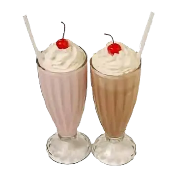 two glasses filled with whipped cream and a cherry on top