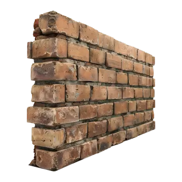 a brick wall on a white background